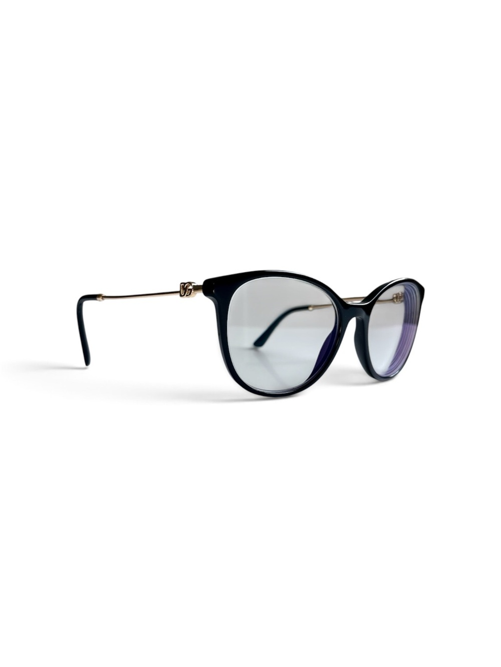 Dolce & Gabbana Women's Black with Gold Cat-Eye Glasses